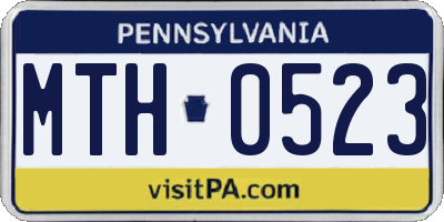 PA license plate MTH0523