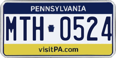 PA license plate MTH0524