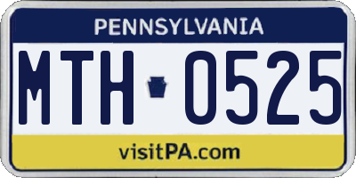 PA license plate MTH0525