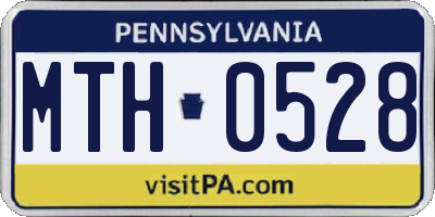 PA license plate MTH0528