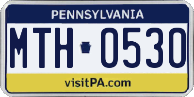 PA license plate MTH0530