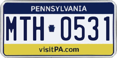 PA license plate MTH0531
