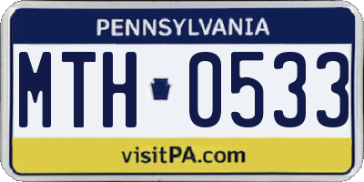 PA license plate MTH0533