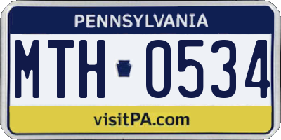 PA license plate MTH0534