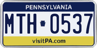 PA license plate MTH0537