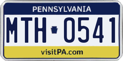 PA license plate MTH0541