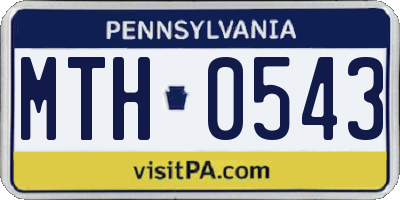PA license plate MTH0543