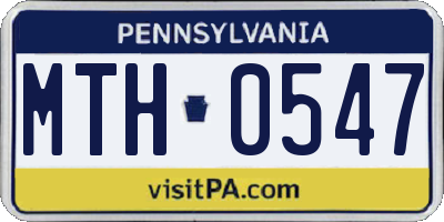 PA license plate MTH0547