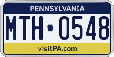 PA license plate MTH0548