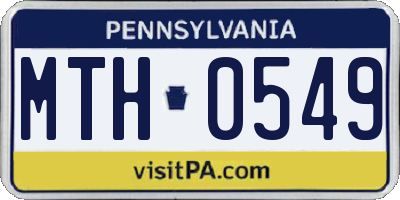 PA license plate MTH0549