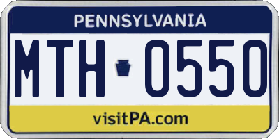 PA license plate MTH0550