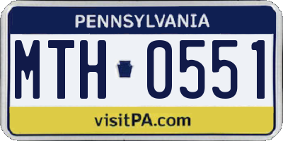 PA license plate MTH0551