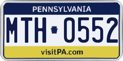 PA license plate MTH0552