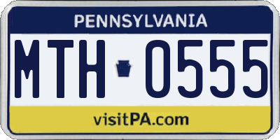 PA license plate MTH0555