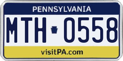 PA license plate MTH0558