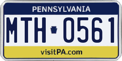 PA license plate MTH0561