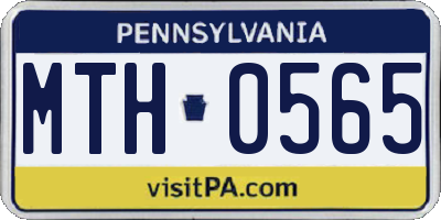 PA license plate MTH0565