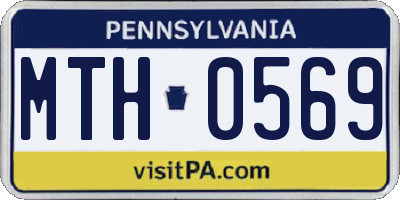 PA license plate MTH0569