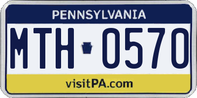 PA license plate MTH0570
