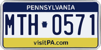PA license plate MTH0571