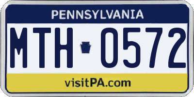 PA license plate MTH0572