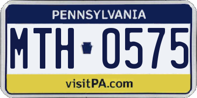 PA license plate MTH0575