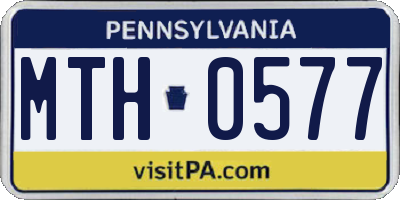 PA license plate MTH0577