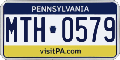 PA license plate MTH0579