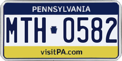PA license plate MTH0582