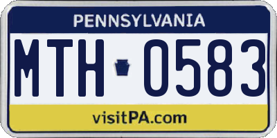 PA license plate MTH0583