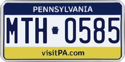 PA license plate MTH0585