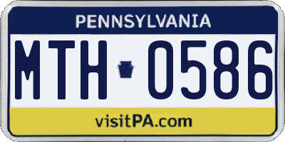PA license plate MTH0586