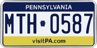 PA license plate MTH0587
