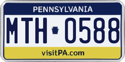 PA license plate MTH0588