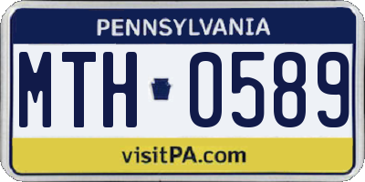 PA license plate MTH0589