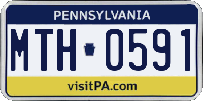 PA license plate MTH0591