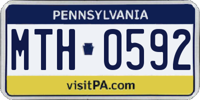 PA license plate MTH0592