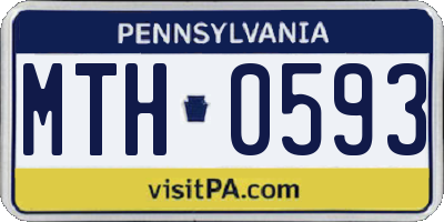 PA license plate MTH0593