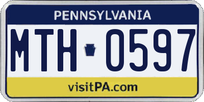PA license plate MTH0597