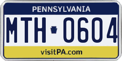 PA license plate MTH0604