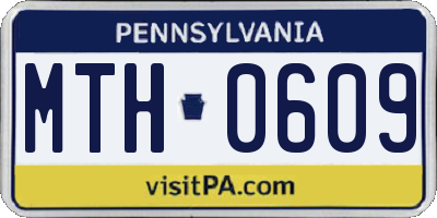 PA license plate MTH0609