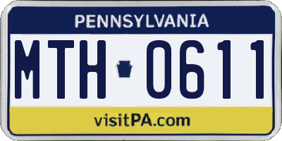 PA license plate MTH0611