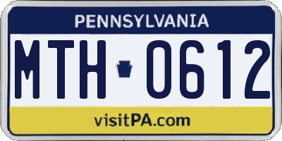 PA license plate MTH0612