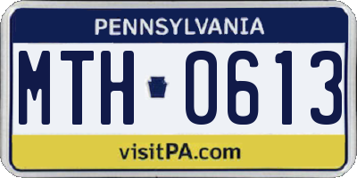 PA license plate MTH0613