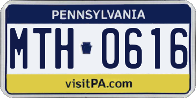 PA license plate MTH0616