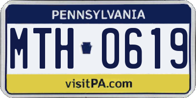 PA license plate MTH0619