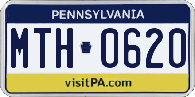 PA license plate MTH0620