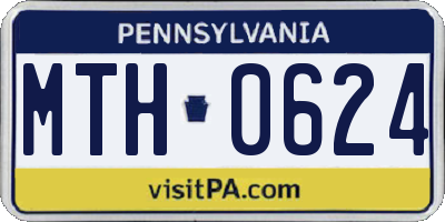 PA license plate MTH0624