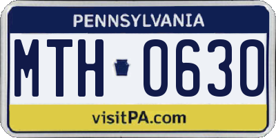 PA license plate MTH0630