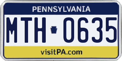 PA license plate MTH0635